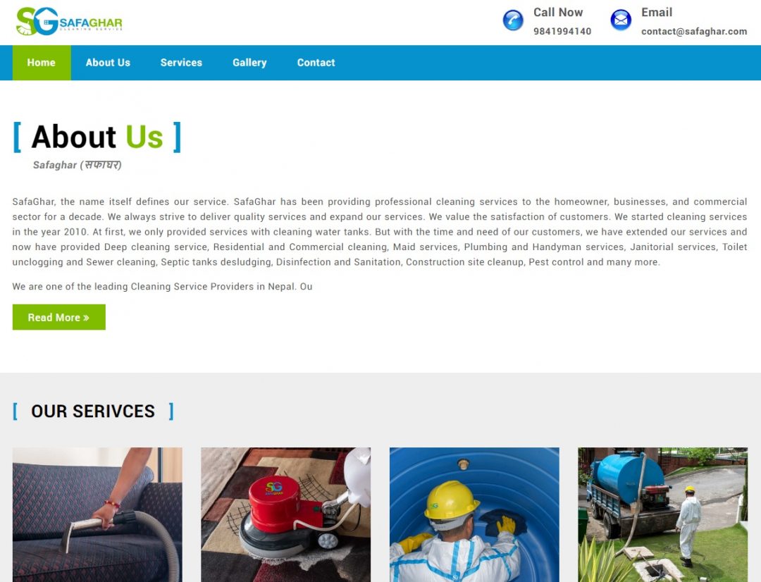 Professional Cleaning Service Web Design