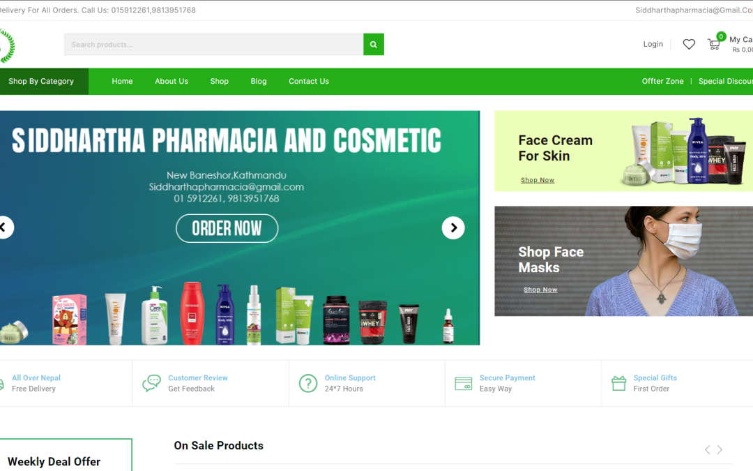 Siddhartha Pharmacia & Cosmetic Mart | Website Design